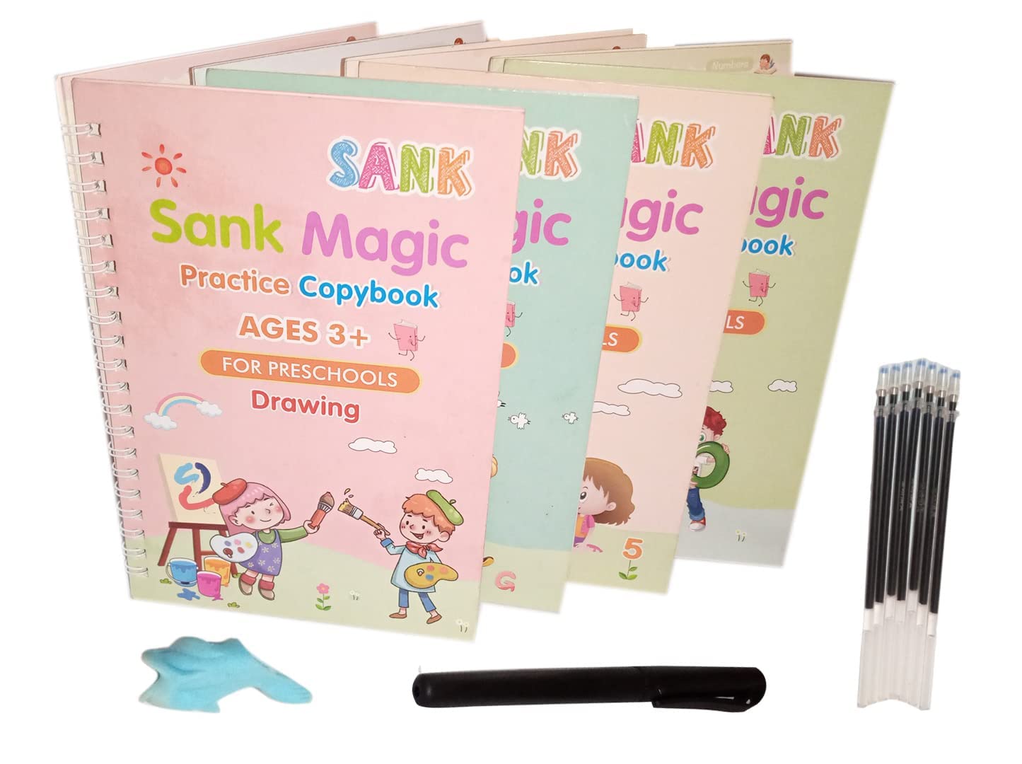Sank Magic Practice Copybook (4 BOOKS,1 PEN,1 GRIP,10 REFILL)